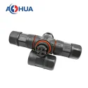 AHUA 4-way M23 4pin IP68 power wire waterproof cable connector for outdoor