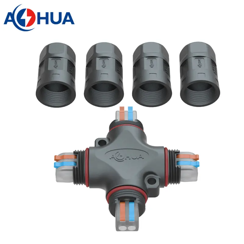 M20-X-type-waterproof-connector-quick-push-wire-connector-2-pin
