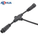AHUA multiple branches power cable splitter type connect waterproof male female T connector