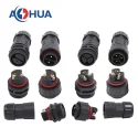 AHUA M20 Assembly Screw Fixing 2 PIN 3 PIN Male Female IP67 Waterproof Wire Connector