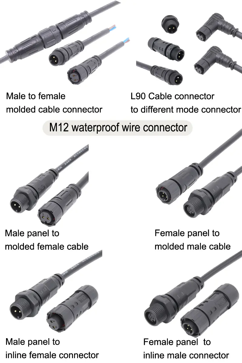 M12-waterproof-wire-connector