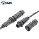 Vertical farming waterproof M12 2 PIN female inline connector to male panel connector with cable