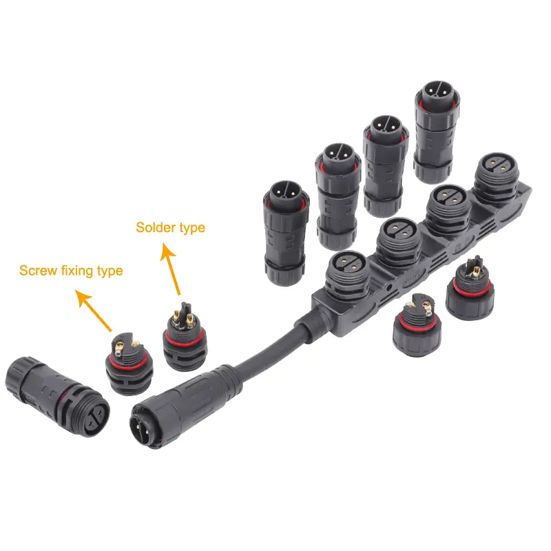 AHUA-F-type-distributor-waterproof-male-female-cable-connector-for-plant-grow-led-lighting