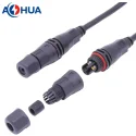 M15 10A 2pin 0.5mm wire over mold screw type waterproof wire connector