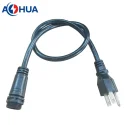 Power plug cable molded with waterproof connector AHUA manufacturer waterproof plug