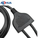 AHUA customized waterproof male female connectors solution 1 to 2 Y type splitters for led lightings