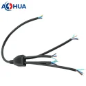 Customized garden lights cable solution 1 to 4 Y type wire splitter waterproof connectors 4 pin