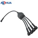 Customized cable wires Y type 1 to 4 M12 waterproof male female connectors 2 3 4 5 pin for plant grow lights