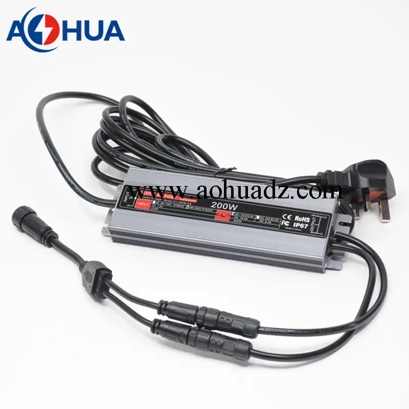 AHUA LED driver Y type 1 to 2 M12 male female connectors extension 2 3 pin solution power waterproof cables for horticulture