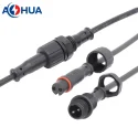 AOHUA pixel power cable panel mount 2 pin male female IP65 waterproof plugs for sensor