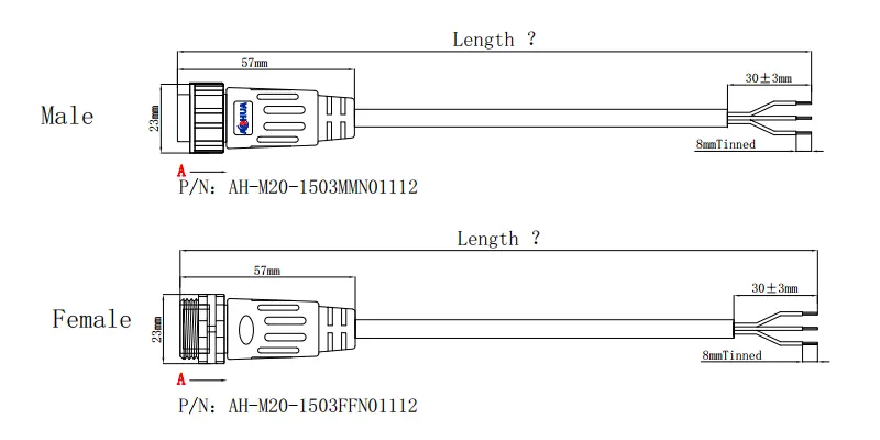 M20connector DRAWING 3pin