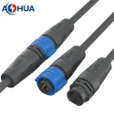 AOHUA K15 plant grow light IP67 IP68 10A 1.0mm power wire male female push locking waterproof 3 pin plug and socket