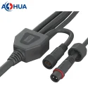 AOHUA customized hydroponics system Y type wiring IP67 IP68 waterproof male female connectors cable harness