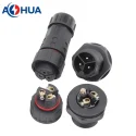 AOHUA pump control system power screw wire male panel mount to female IP67 IP68 waterproof outdoor connector