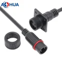 PVC Injection Waterproof Panel Mount 2 Pin Electrical Wire Connector With Cable 2.5mm 1.5mm