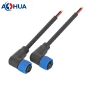 IP68 2 PIN Fast Locking Angle Male Female Power Wire Electrical Waterproof Connector