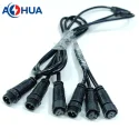 T Type Distributor Cable Solution With M12 Male Female Waterproof Connector 2pin