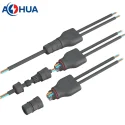 Y Type 2outputs Branch Power Cable Distributor Push-wire IP67 2pin Waterproof Connector
