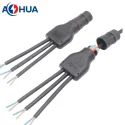 1TO3 Power Splitter Cable 2pin IP67 Y Type Electrical Waterproof Connector