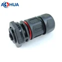 M16 Short Panel Mount Straight IP67 Assembly Waterproof 3pin Connector For Power 20A