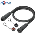 Customized M16 2pin Power Wire Harness Solution Male Female Extension Cable IP67 Connector Waterproof Plug