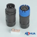 Q20 New Design Male To Female IP67 Nylon Power Cable Joint Self Locking Outdoor Waterproof Connector