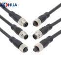 Aohua Customized Molded Cable Circular Connector M8 2pin 3pin 4pin Waterproof Male Female Metal Connector Low Current 4A 2A Adapter