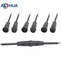 Wholesale M29 35A Circular Power Cable Black Overmold Wire 3 Pin Male Female IP67 Waterproof Garden Light Connectors
