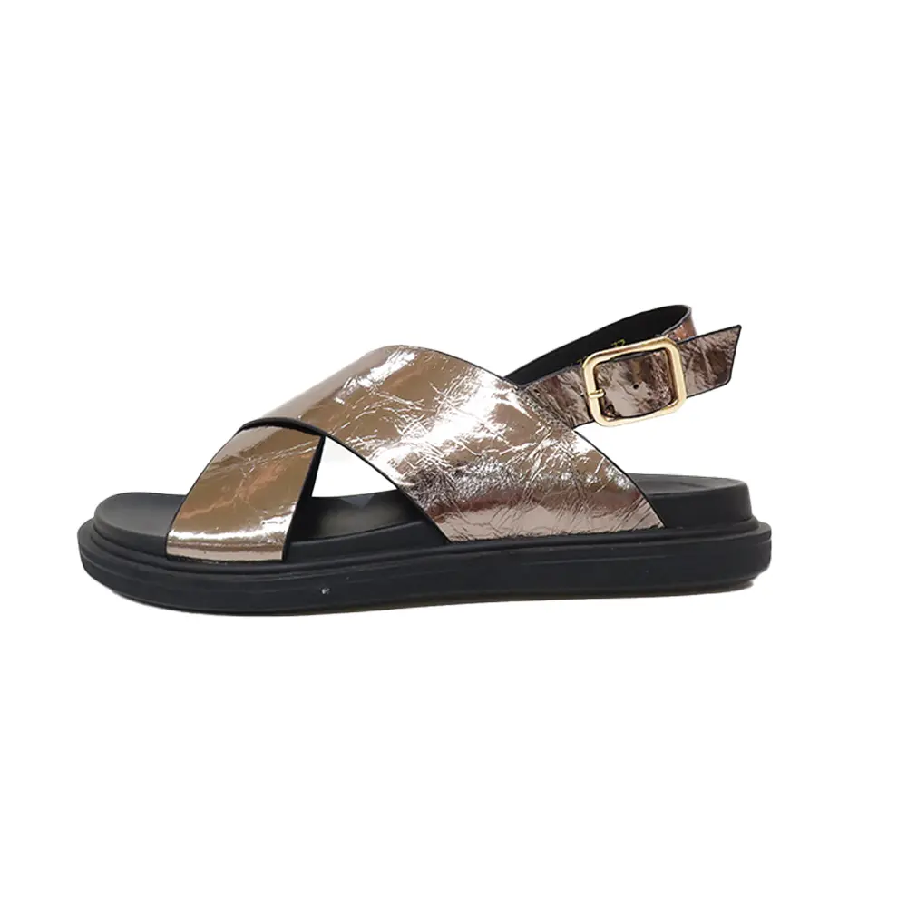 Wholesale height 6cm women sandal shoe in patent genuine leather