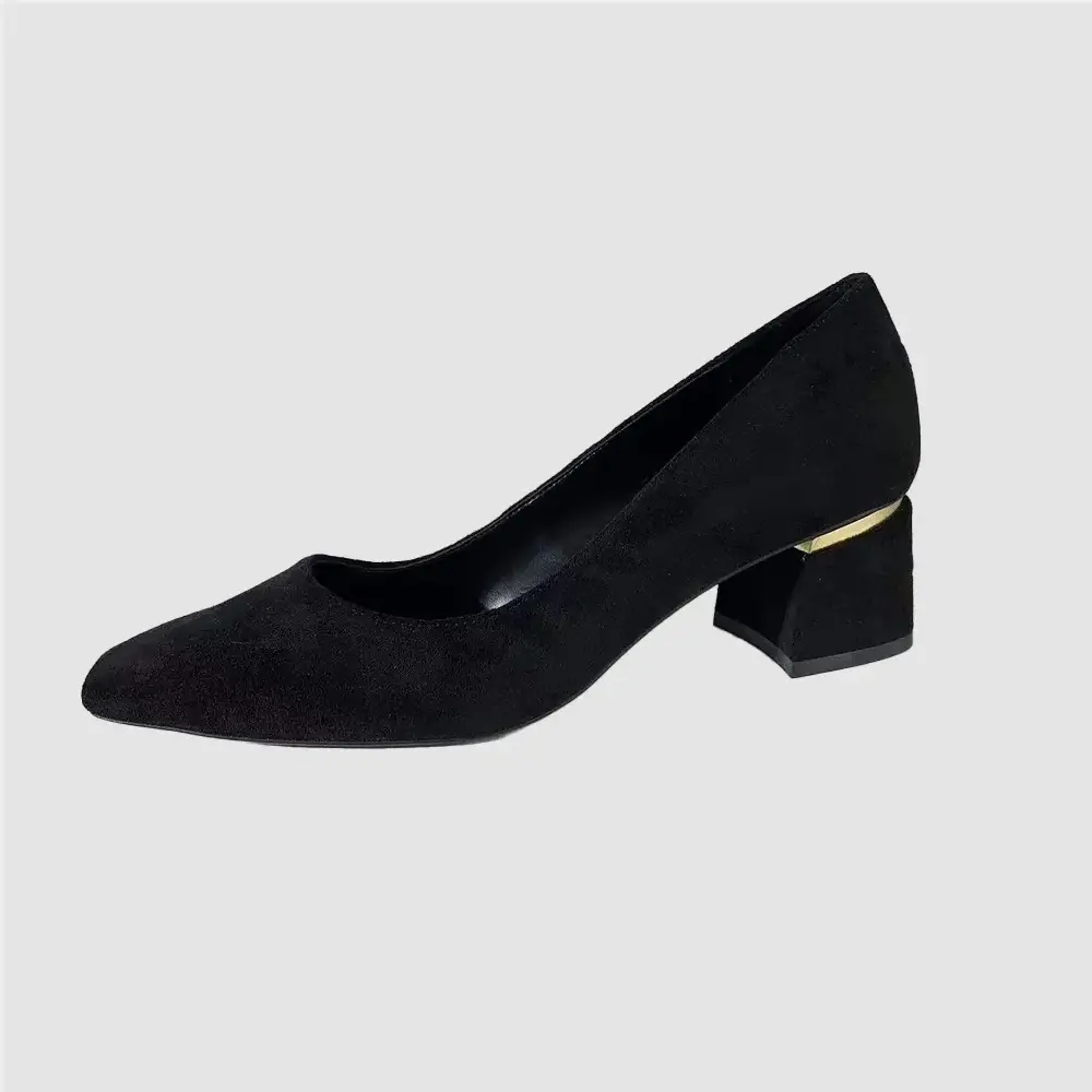Genuine leather women high-heel shoe