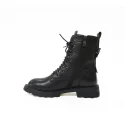 Wholesale height 16cm black genuine leather women fashionable dress boots shoe