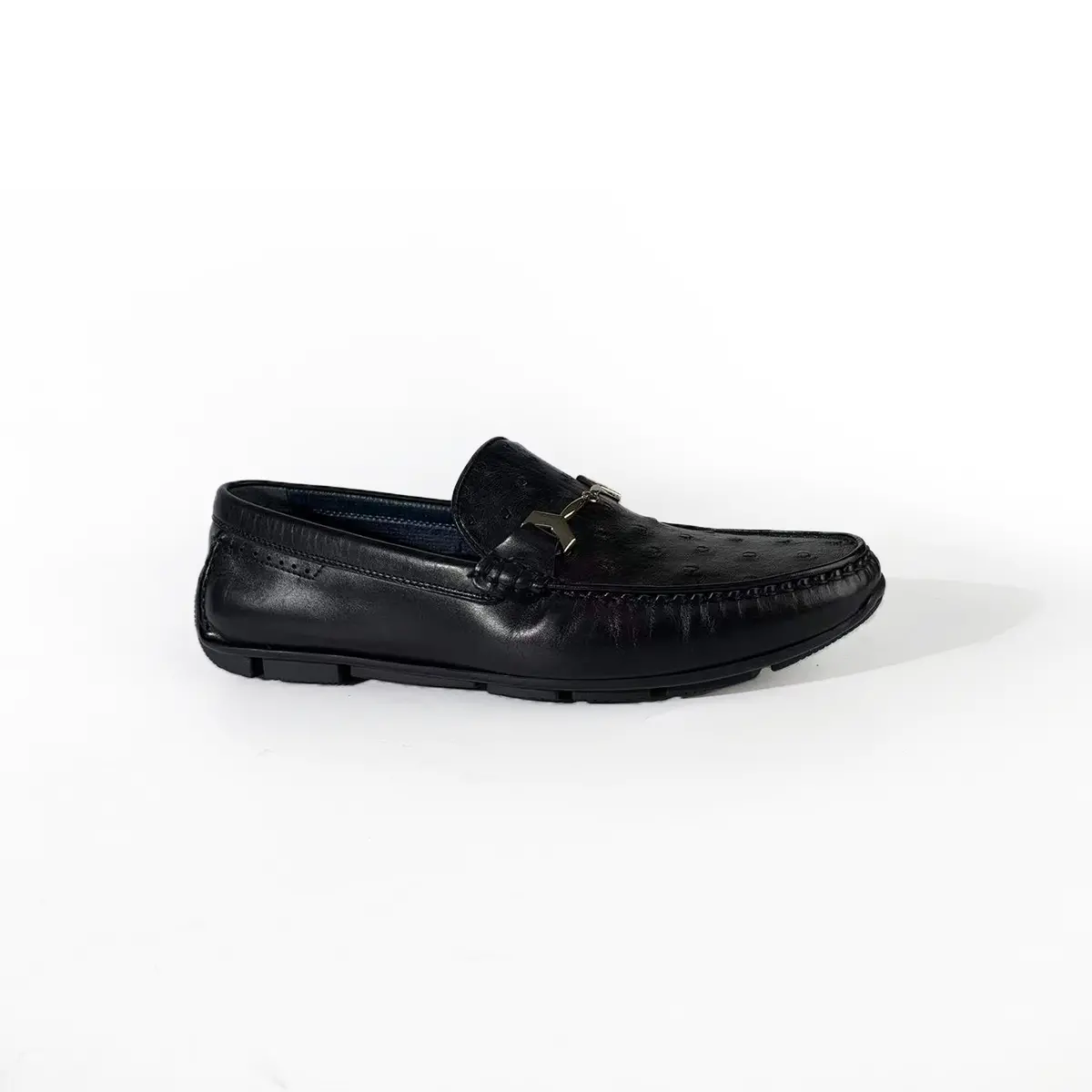 Wholesale men casual shoe in black genuine leather