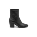 Wholesale height 13cm women fashionable pointed toe boots shoe in black genuine leather