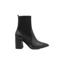 Wholesale height 13cm women fashionable pointed toe boots shoe in black genuine leather and fly-knit