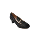 Wholesale height 6cm women fashionable peep-toe pump shoe in black pu w/rhinestone