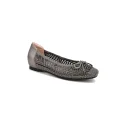 Wholesale height 6cm women fashionable round toe pump shoe in grey pu w/rhinestone
