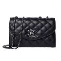 Metal Chain Belt Genuine Leather Luxury Le Boy Flip Shoulder Crossbody Mobilephone Bags Puress Handbags for Woman