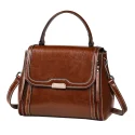 New Luxury Vintage Flip Shoulder Crossbody Bags Puress Oil Wax Genuine Leather Handbags for Woman