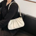 Fashion Retro PU Leather Small Armpit Shoulder Bags for Women 2022 Handbag and Purses Folds Crossbody14