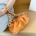 High Quality Soft Leather Cloud Acrylic Chain Shoulder Bags for Women 2022 Single Shoulder Bag Purse Women Luxury Handbag Clutch