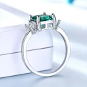 Green Emerald Genuine 925 Sterling Silver Rings for Women Promise Princess Gemstone Ring Wedding Romantic (3)