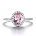 925 Sterling Silver Ring Oval Classic Pink Morganite Rings For Women Engagement Gemstone Wedding Band (3)