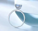 925 Sterling Silver Ring Round Classic Blue Topaz Rings For Women Engagement Gemstone Wedding Band (10)
