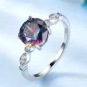 Genuine Rainbow Fire Mystic Topaz Rings for Women Genuine 925 Sterling Silver Trendy for Women (2)