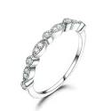 Solid 925 Sterling Silver Rings For Women Stacked Wedding Engagement Ring Korea Fashion Silver 925 (6)