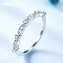 Solid 925 Sterling Silver Rings For Women Stacked Wedding Engagement Ring Korea Fashion Silver 925 (1)