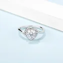 925 Sterling Silver Inlaid Heart Moissanite Women s Ring Simple Classic Valentine s Day Party (4)