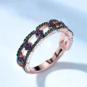 Colorful Gemstone Wedding Engagement Rings for Bride 100 Real 925 Sterling Silver Rings Women Fine (1)