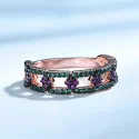 Colorful Gemstone Wedding Engagement Rings for Bride 100 Real 925 Sterling Silver Rings Women Fine (3)