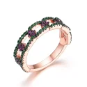 Colorful Gemstone Wedding Engagement Rings for Bride 100 Real 925 Sterling Silver Rings Women Fine (2)